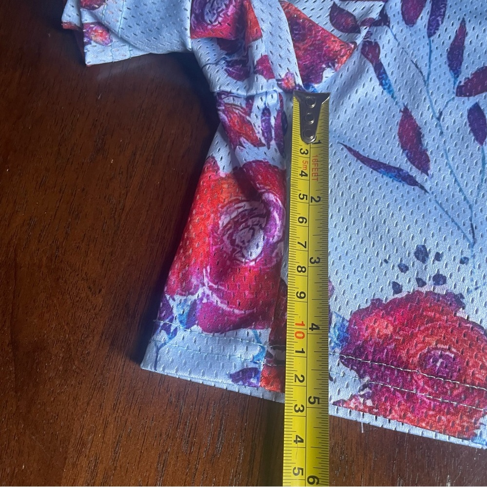 Ryoko Rain Blue Shorts With Roses Floral Print Size XL - Picture 9 of 13